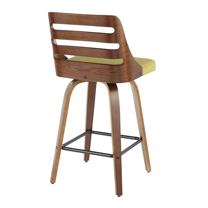 LumiSource Trevi 26'' Counter Stool, Set/2, WAL/GR/BK
