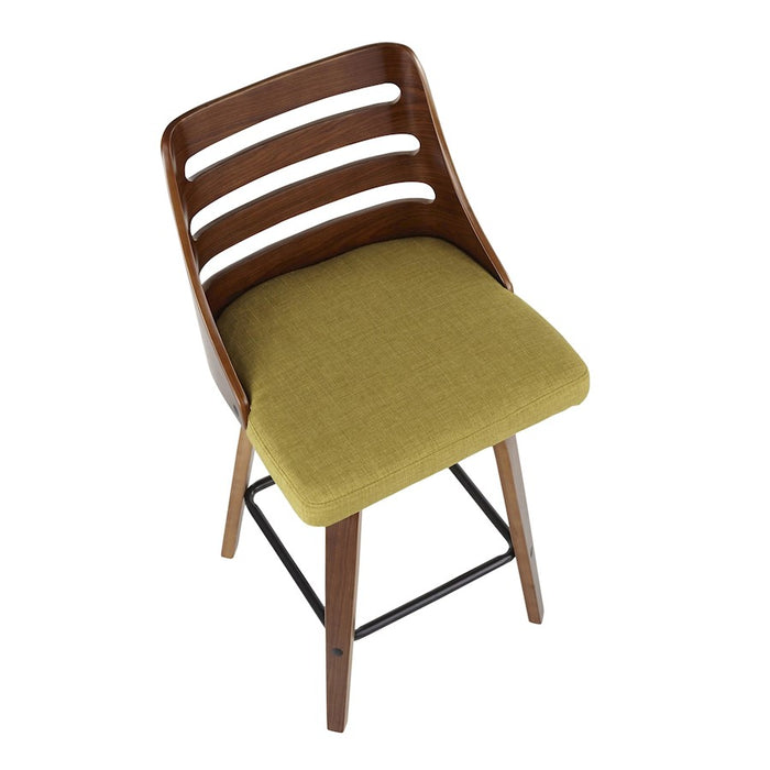 LumiSource Trevi 26'' Counter Stool, Set/2, WAL/GR/BK
