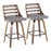 LumiSource Trevi Counter Stool, Set/2, Walnut/Grey/Black - B26-TREVI2-SWVXWLGY2