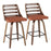 LumiSource Trevi Counter Stool, Set/2, Walnut/Orange/Black - B26-TREVI2-SWVXWLO2