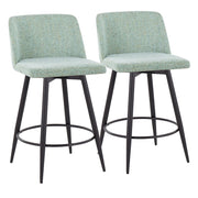 LumiSource Toriano 26" Rd Counter Stool, Set/2, GR/BK - B26-TRNO-55TPRZQ2BKLGN2
