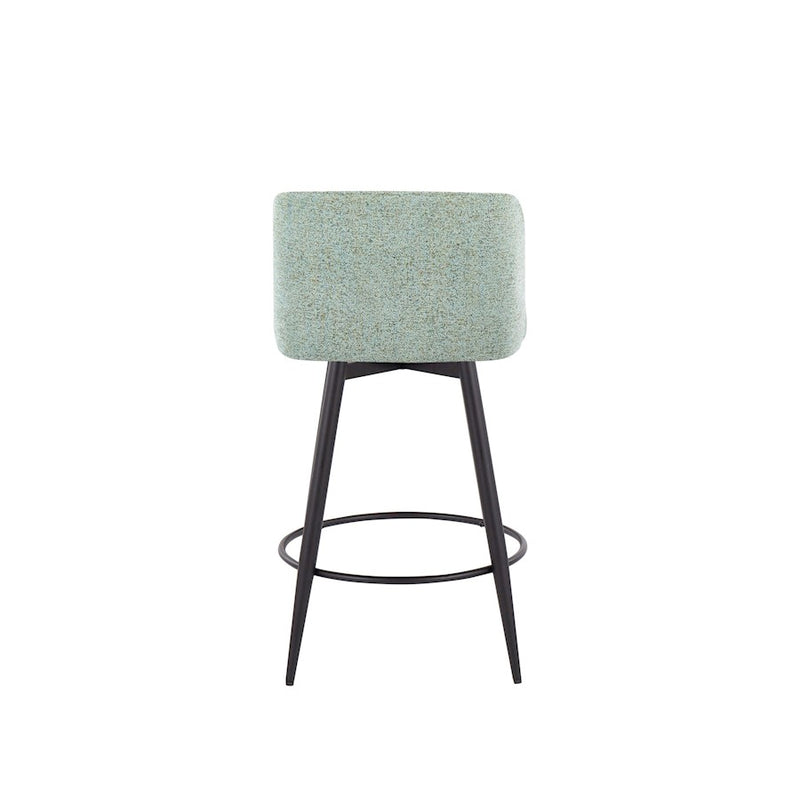 LumiSource Toriano 26" Rd Counter Stool, Set/2, GR/BK