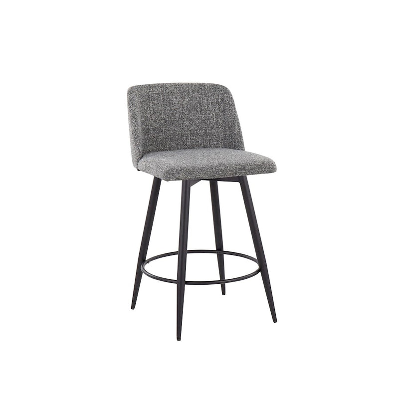 LumiSource Toriano 26" Rd Counter Stool, Set/2, GYN/BK