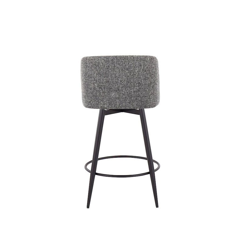 LumiSource Toriano 26" Rd Counter Stool, Set/2, GYN/BK