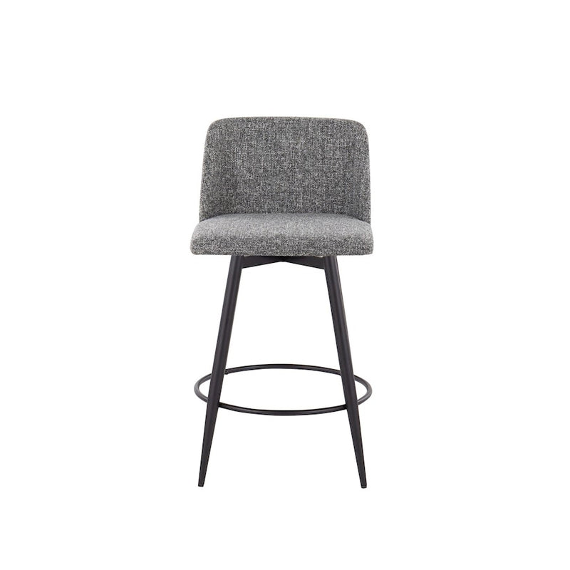 LumiSource Toriano 26" Rd Counter Stool, Set/2, GYN/BK