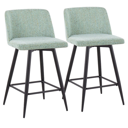 LumiSource Toriano 26" SQ Counter Stool, Set/2, GR/BK - B26-TRNO-55TPRZX2BKLGN2