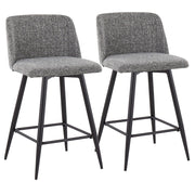 LumiSource Toriano 26" SQ Counter Stool, Set/2, GYN/BK - B26-TRNO-55TPRZX2BKNGY2