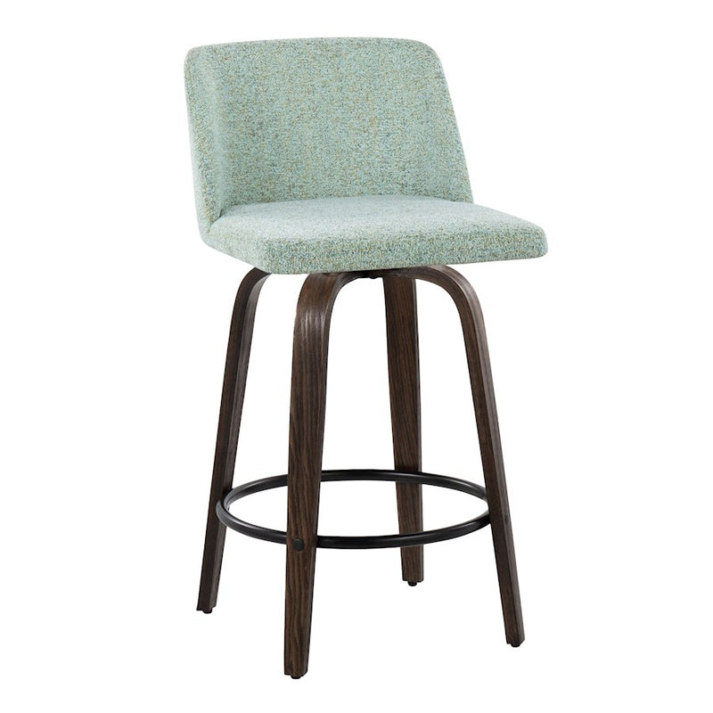 LumiSource Toriano 26" Counter Stool, Set/2, WAL/GR/BK