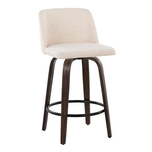 LumiSource Toriano 26" Counter Stool, Set/2, WAL/CRN/BK