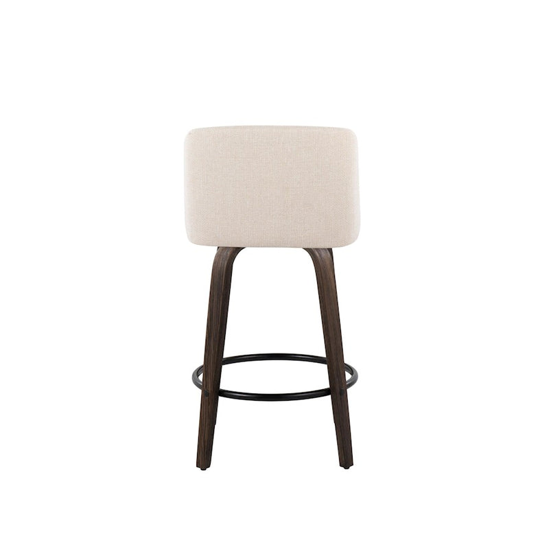 LumiSource Toriano 26" Counter Stool, Set/2, WAL/CRN/BK