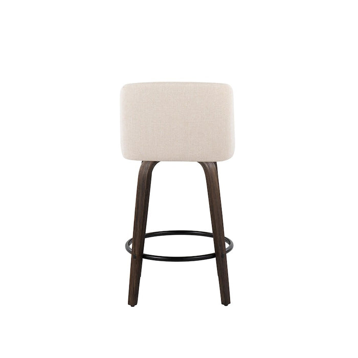LumiSource Toriano 26" Counter Stool, Set/2, WAL/CRN/BK