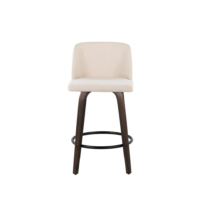 LumiSource Toriano 26" Counter Stool, Set/2, WAL/CRN/BK