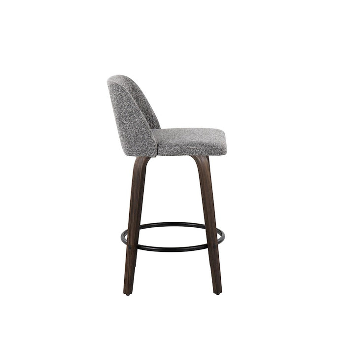 LumiSource Toriano 26" Counter Stool, Set/2, WAL/GYN/BK