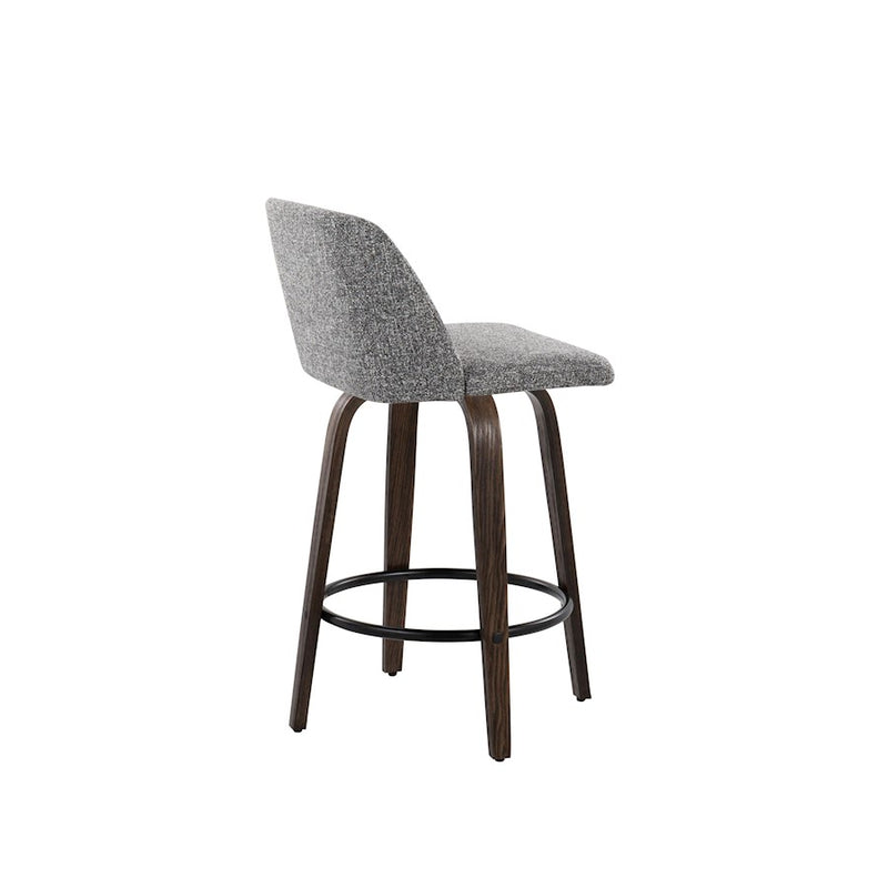 LumiSource Toriano 26" Counter Stool, Set/2, WAL/GYN/BK