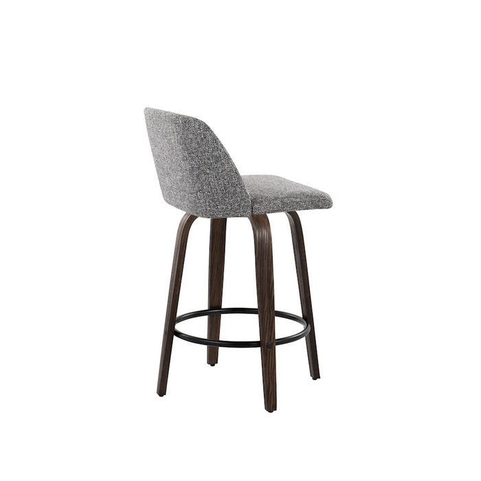 LumiSource Toriano 26" Counter Stool, Set/2, WAL/GYN/BK