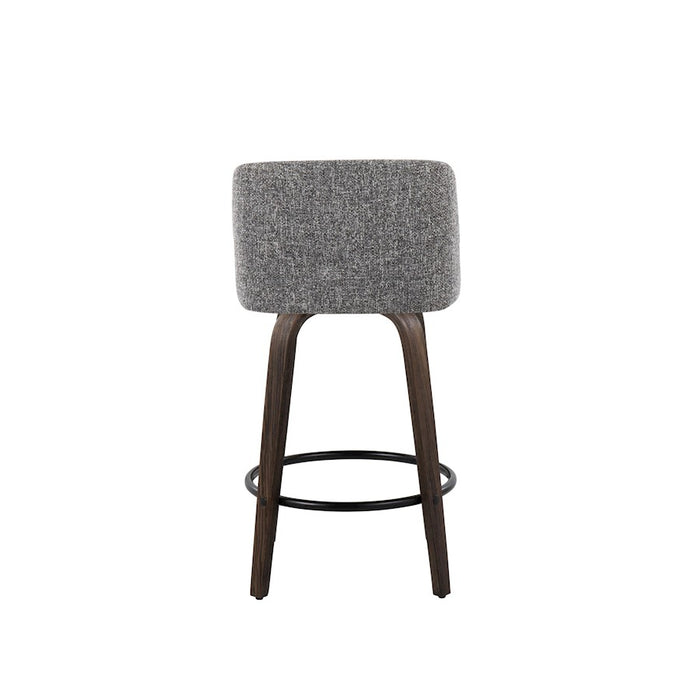 LumiSource Toriano 26" Counter Stool, Set/2, WAL/GYN/BK