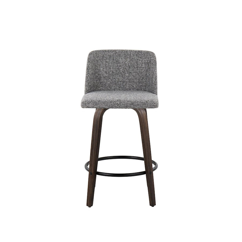 LumiSource Toriano 26" Counter Stool, Set/2, WAL/GYN/BK
