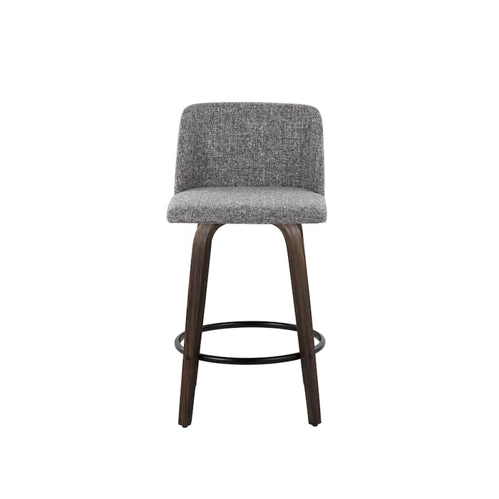 LumiSource Toriano 26" Counter Stool, Set/2, WAL/GYN/BK