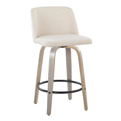 LumiSource Toriano 26" Counter Stool, Set/2, GYN/CR/BK