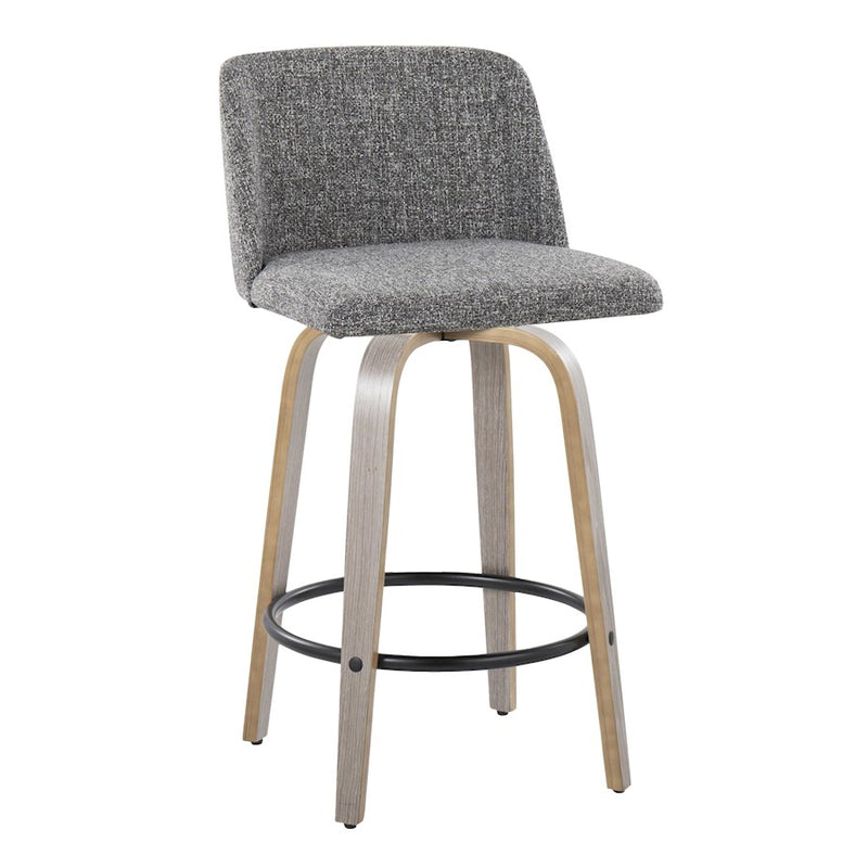 LumiSource Toriano 26" Counter Stool, Set/2, GYN/BK