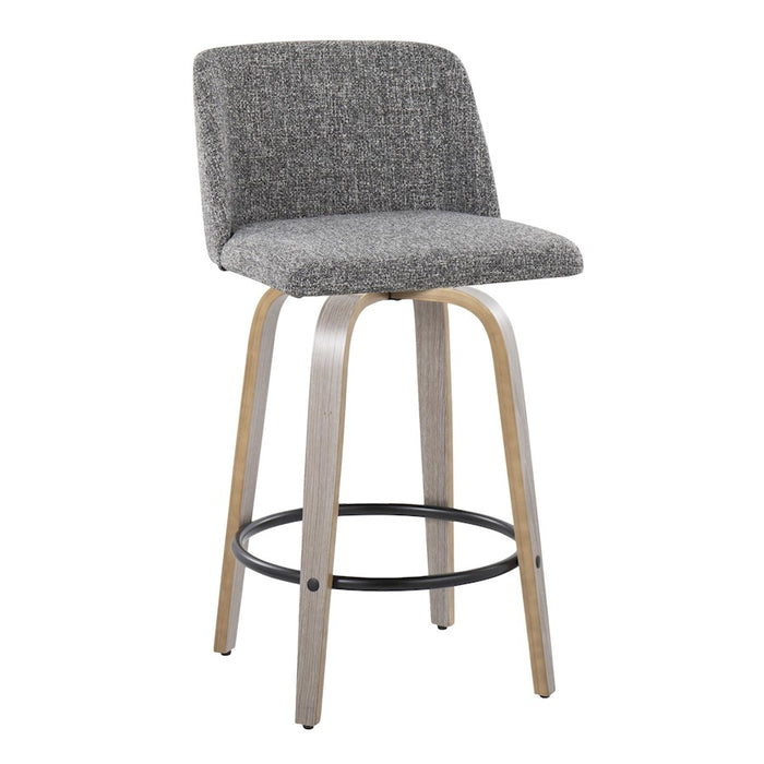 LumiSource Toriano 26" Counter Stool, Set/2, GYN/BK