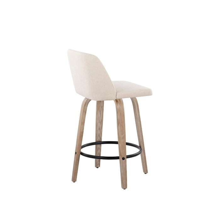 LumiSource Toriano 26" Counter Stool, Set/2, WH/CRN/BK