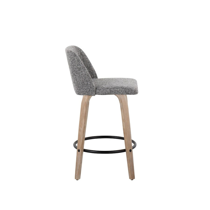 LumiSource Toriano 26" Counter Stool, Set/2, WH/GYN/BK