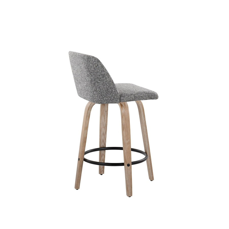 LumiSource Toriano 26" Counter Stool, Set/2, WH/GYN/BK