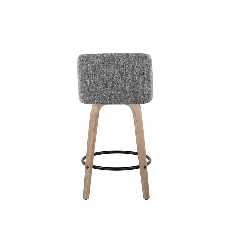 LumiSource Toriano 26" Counter Stool, Set/2, WH/GYN/BK