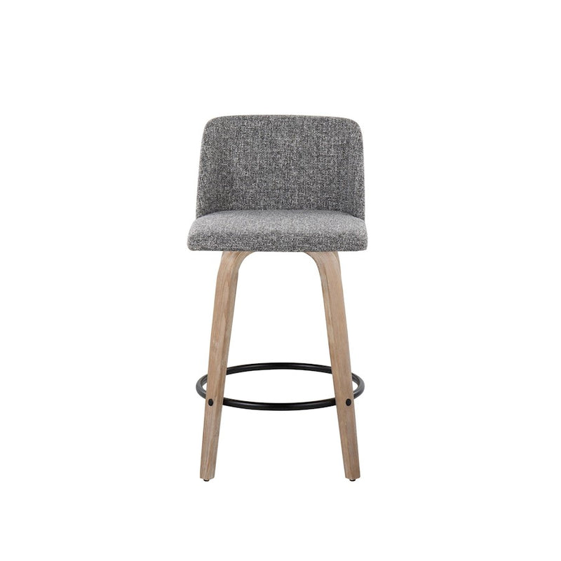 LumiSource Toriano 26" Counter Stool, Set/2, WH/GYN/BK