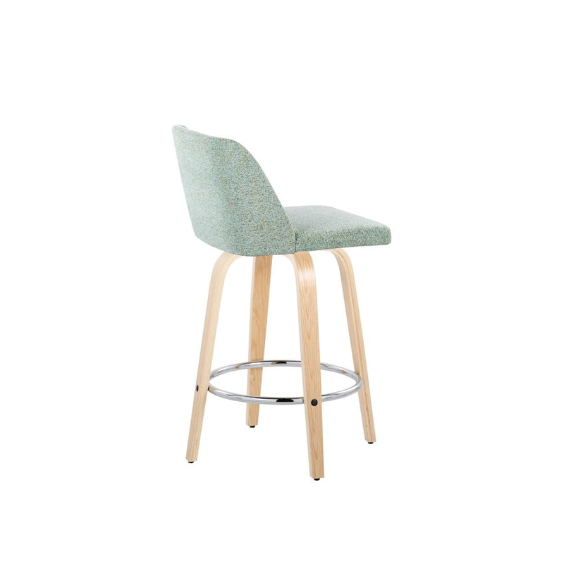 LumiSource Toriano 26" Counter Stool, Set/2, NAT/GR/CH