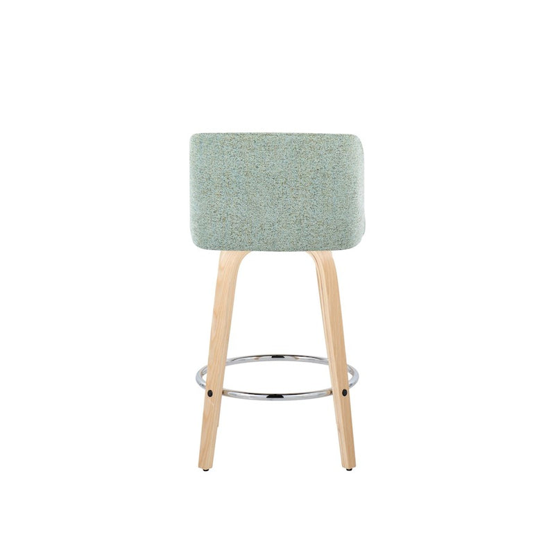 LumiSource Toriano 26" Counter Stool, Set/2, NAT/GR/CH