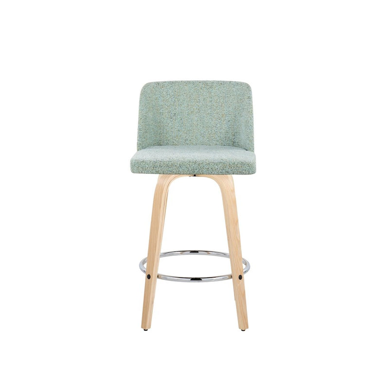 LumiSource Toriano 26" Counter Stool, Set/2, NAT/GR/CH
