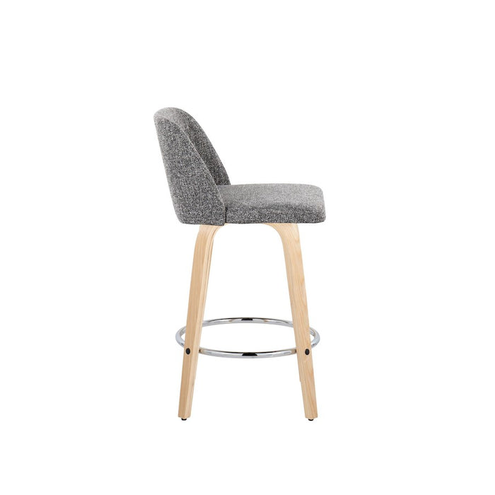 LumiSource Toriano 26" Counter Stool, Set/2, NAT/GYN/CH