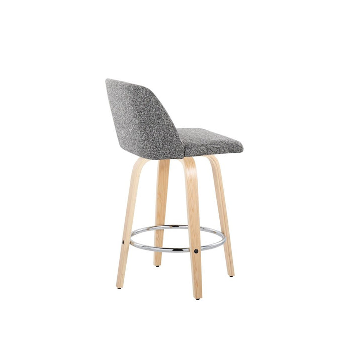 LumiSource Toriano 26" Counter Stool, Set/2, NAT/GYN/CH
