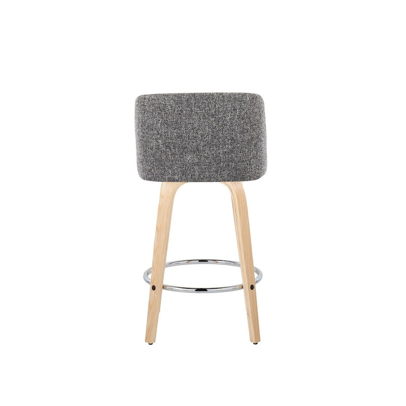 LumiSource Toriano 26" Counter Stool, Set/2, NAT/GYN/CH