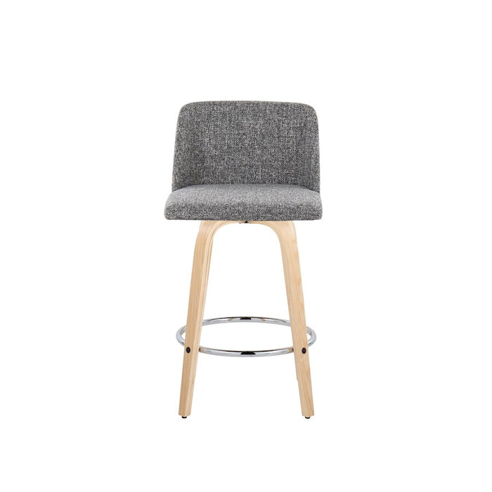 LumiSource Toriano 26" Counter Stool, Set/2, NAT/GYN/CH