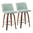 LumiSource Toriano Counter Stool, Set/2, Walnut/Green/CH - B26-TRNO-SWVR2WLLGN2