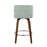 LumiSource Toriano Counter Stool, Set of 2, Walnut/Green/Chrome
