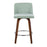 LumiSource Toriano Counter Stool, Set of 2, Walnut/Green/Chrome