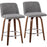 LumiSource Toriano Counter Stool, Set/2, Wal/GY Noise/CH - B26-TRNO-SWVR2WLNGY2