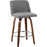 LumiSource Toriano Counter Stool, Set of 2, Wal/GY Noise/Chrome