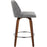 LumiSource Toriano Counter Stool, Set of 2, Wal/GY Noise/Chrome
