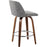 LumiSource Toriano Counter Stool, Set of 2, Wal/GY Noise/Chrome