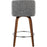 LumiSource Toriano Counter Stool, Set of 2, Wal/GY Noise/Chrome