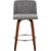 LumiSource Toriano Counter Stool, Set of 2, Wal/GY Noise/Chrome