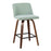 LumiSource Toriano Counter Stool, Set/2, Wal/Green/BK SQ - B26-TRNO-SWVX2WLLGN2