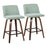 LumiSource Toriano Counter Stool, Set of 2, Wal/Green/Black SQ
