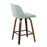 LumiSource Toriano Counter Stool, Set of 2, Wal/Green/Black SQ