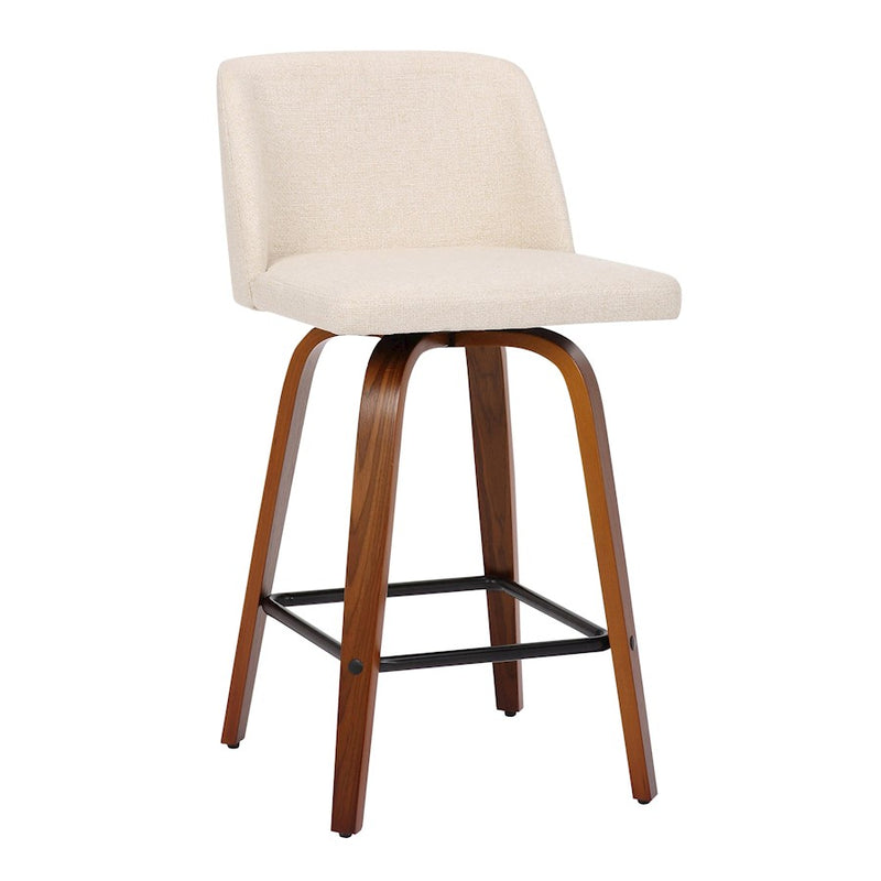 LumiSource Toriano Counter Stool, Set of 2, Wal/CMN/Black SQ